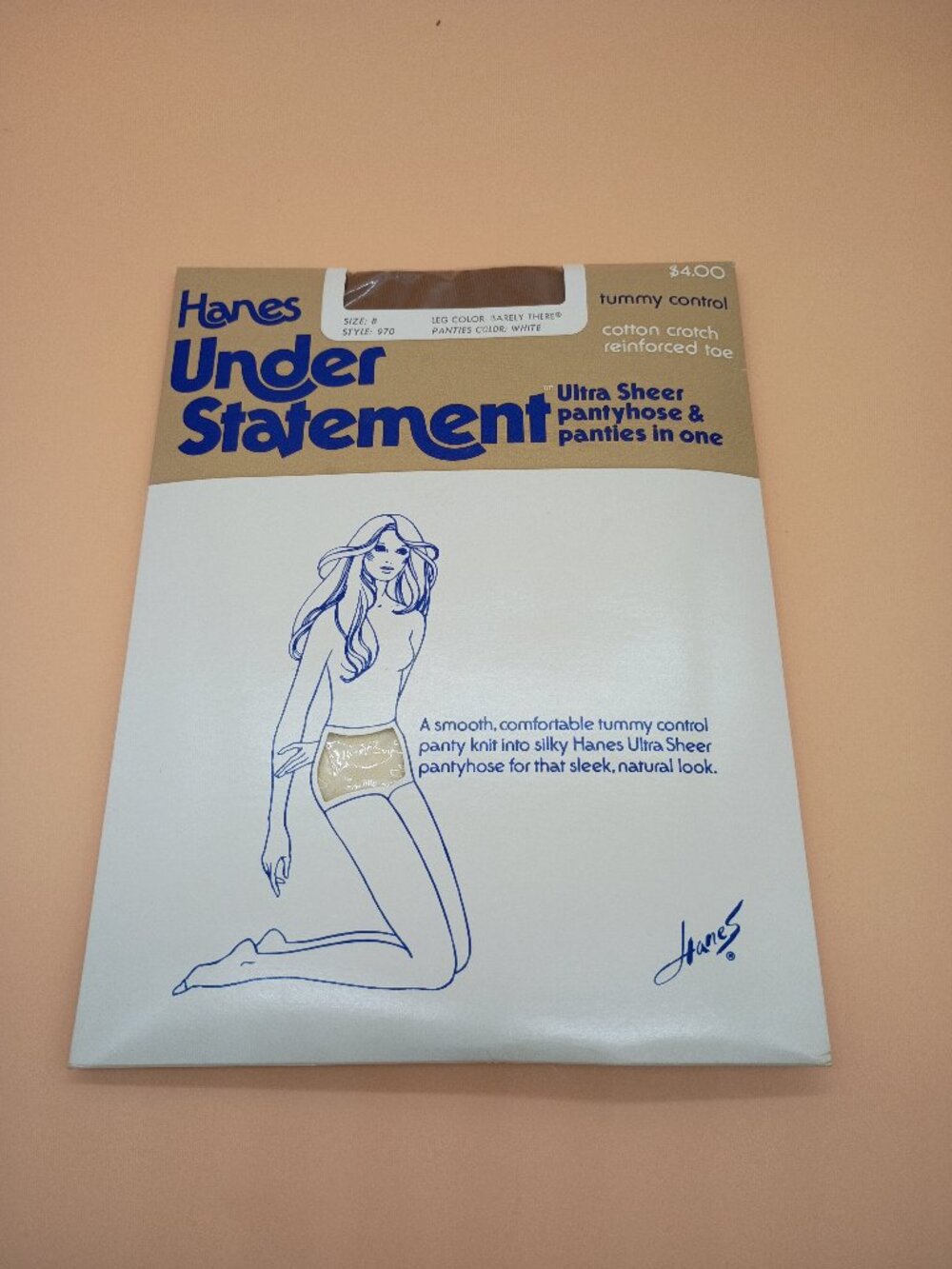 Hanes Under Statement Tummy Control Nylon Stockings with Panties NWT NIP Size B
